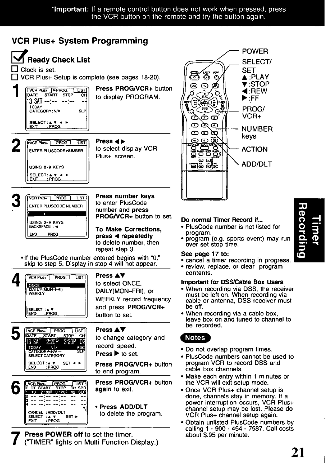 Panasonic PV-V4621 manual 