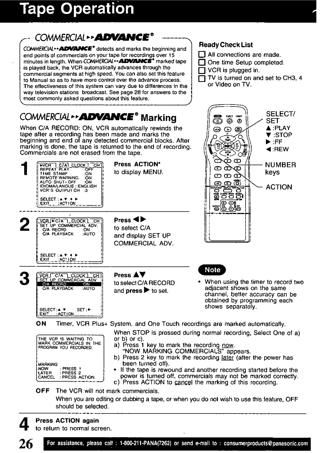 Panasonic PV-V4621 manual 