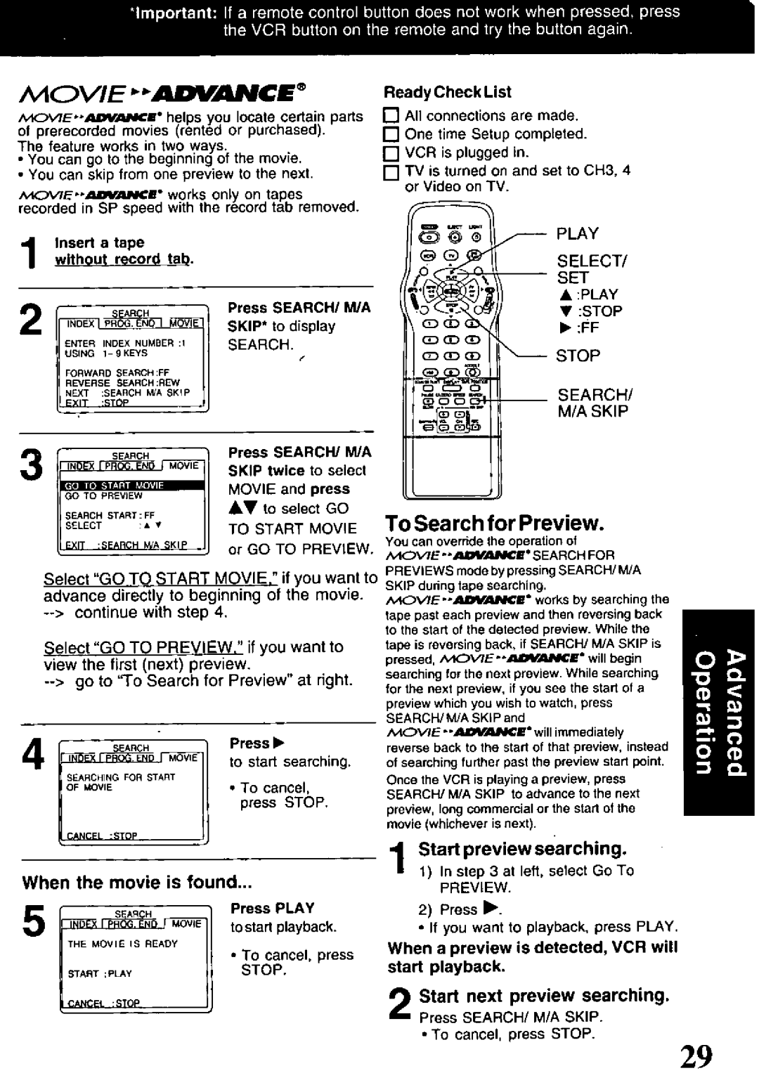 Panasonic PV-V4621 manual 