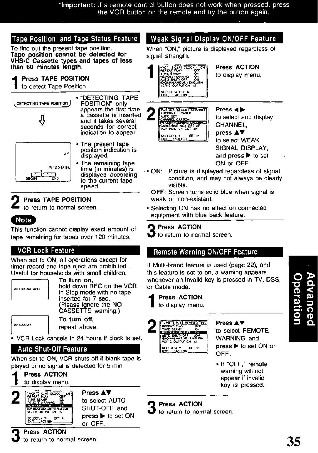 Panasonic PV-V4621 manual 