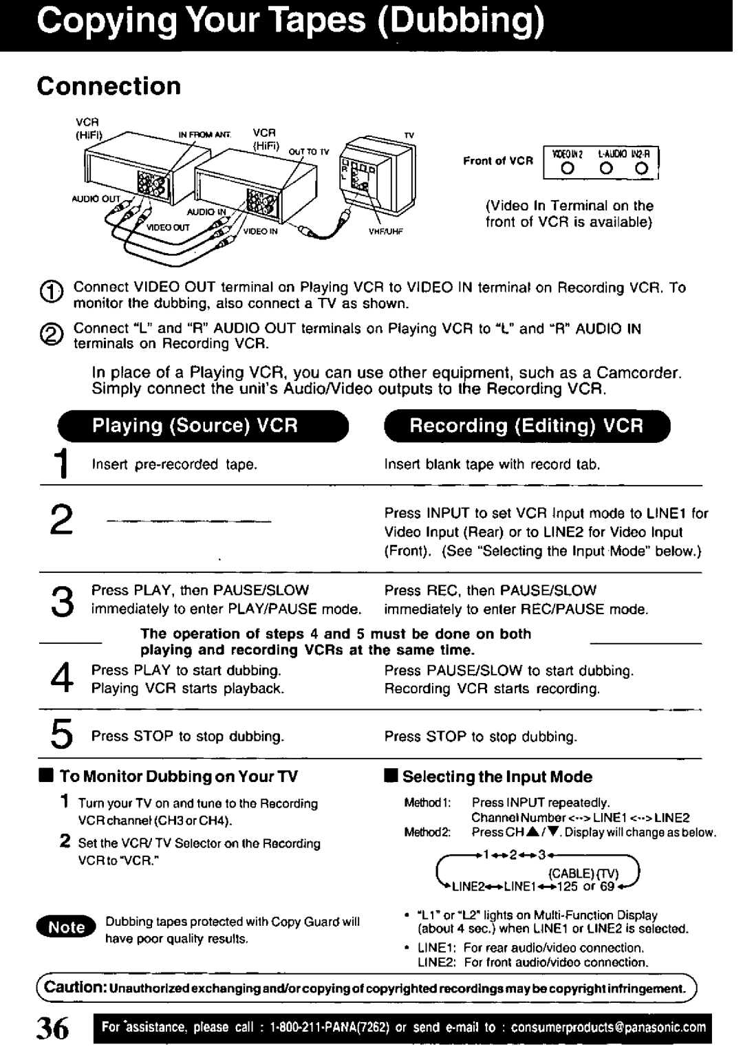 Panasonic PV-V4621 manual 