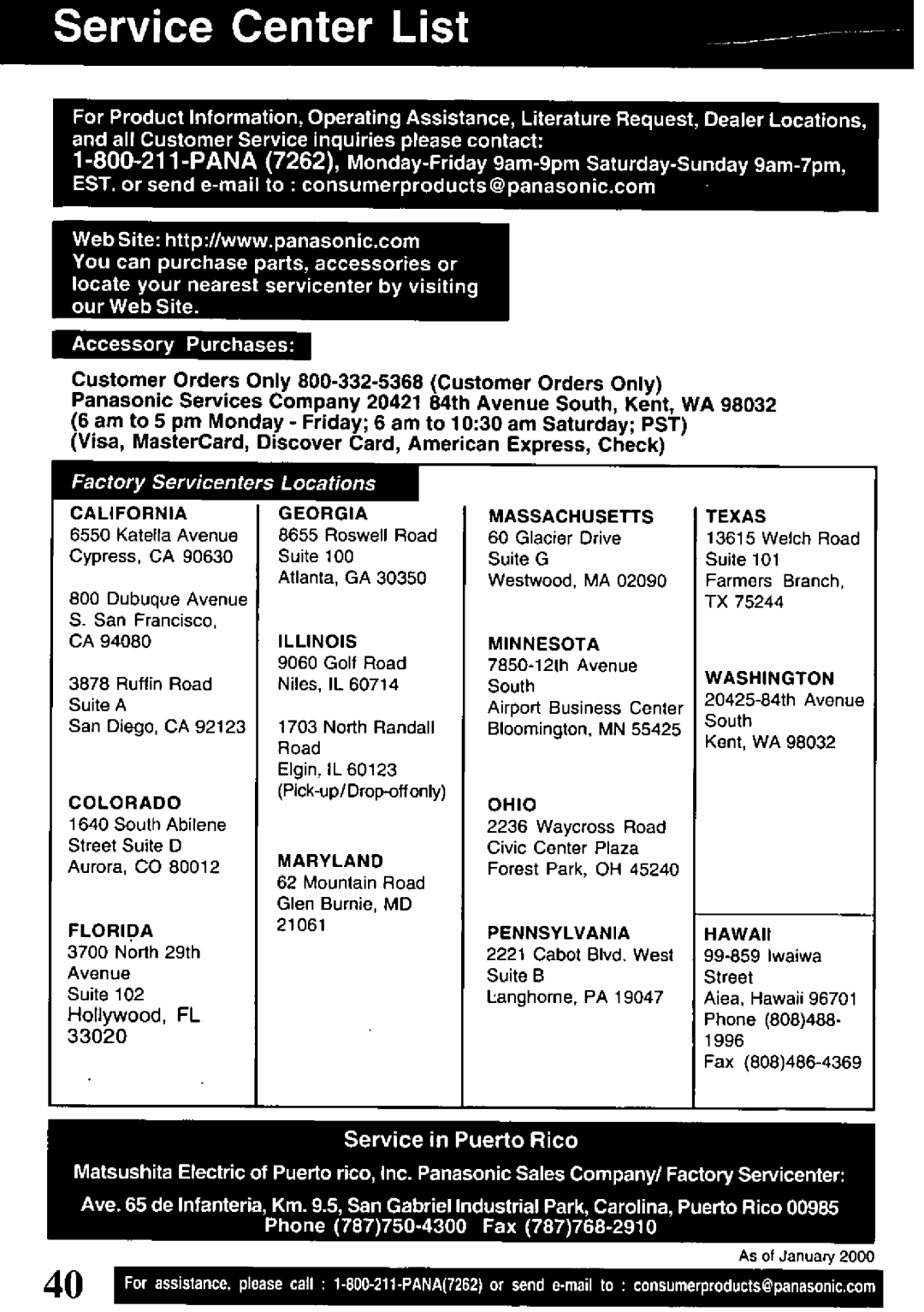 Panasonic PV-V4621 manual 