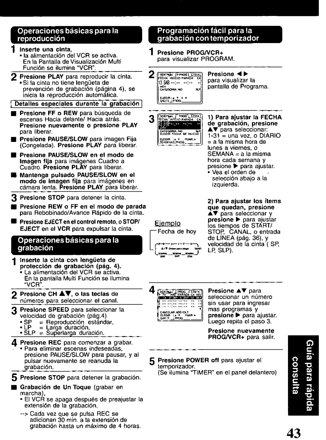 Panasonic PV-V4621 manual 