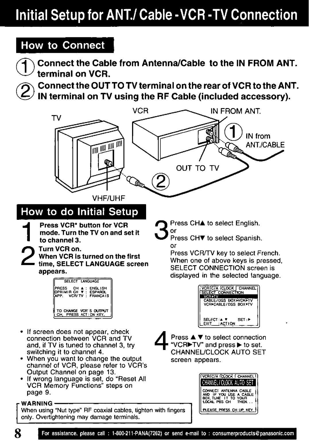 Panasonic PV-V4621 manual 