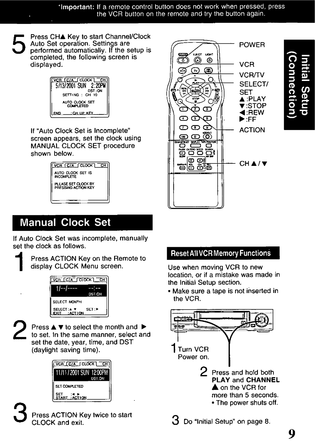 Panasonic PV-V4621 manual 