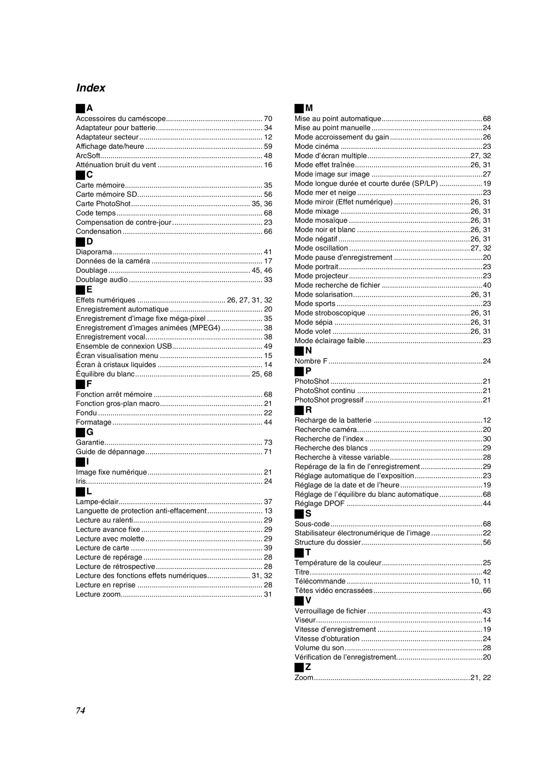 Panasonic PV-VM202 operating instructions Mode d’écran multiple, Effets numériques 