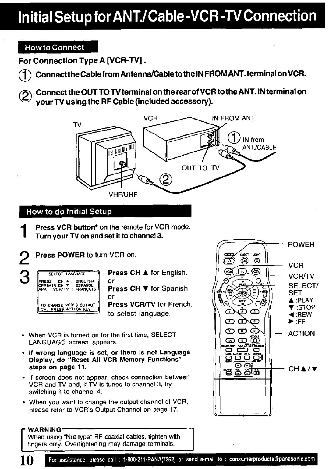 Panasonic PV-VS4821 manual 