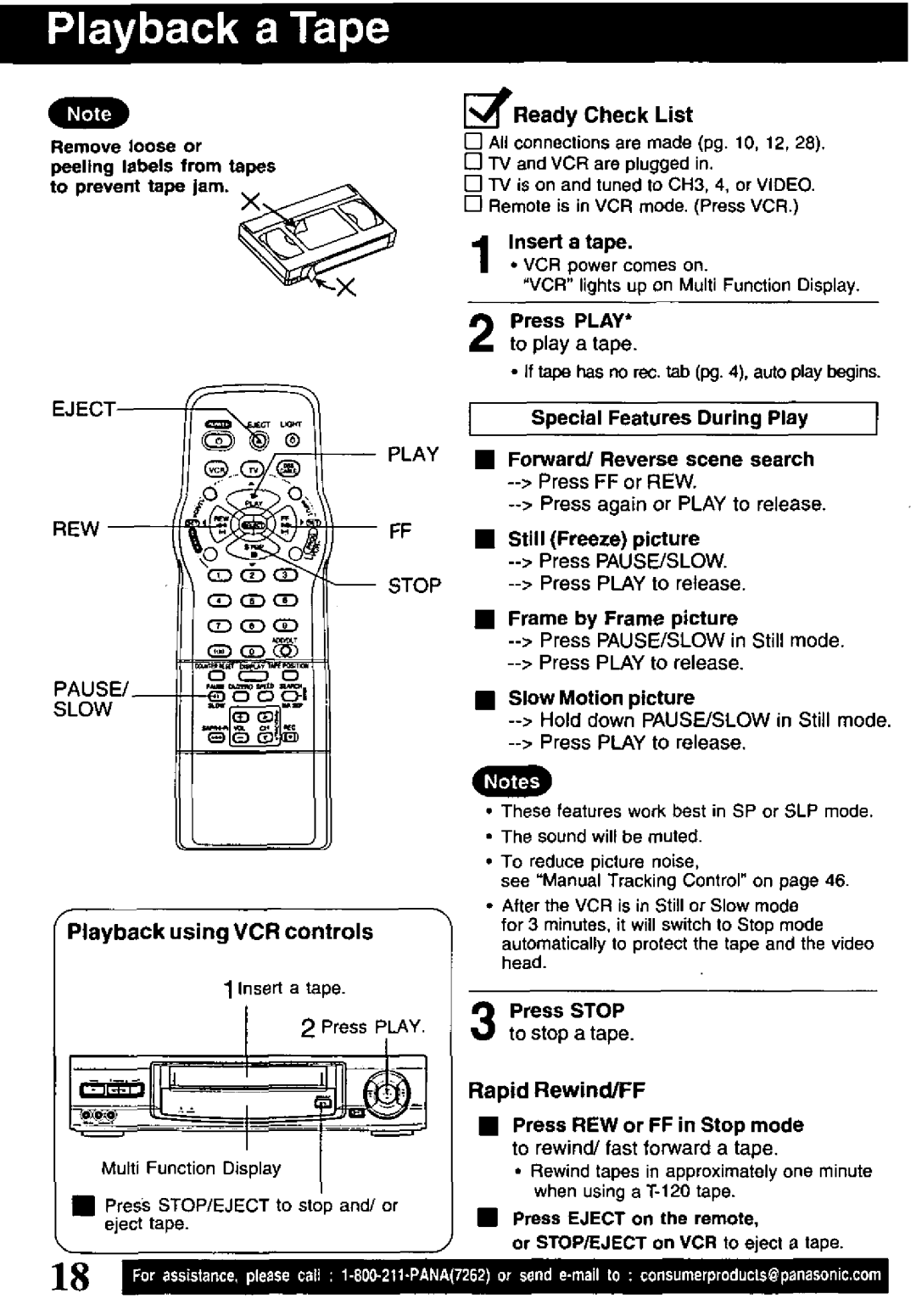 Panasonic PV-VS4821 manual 