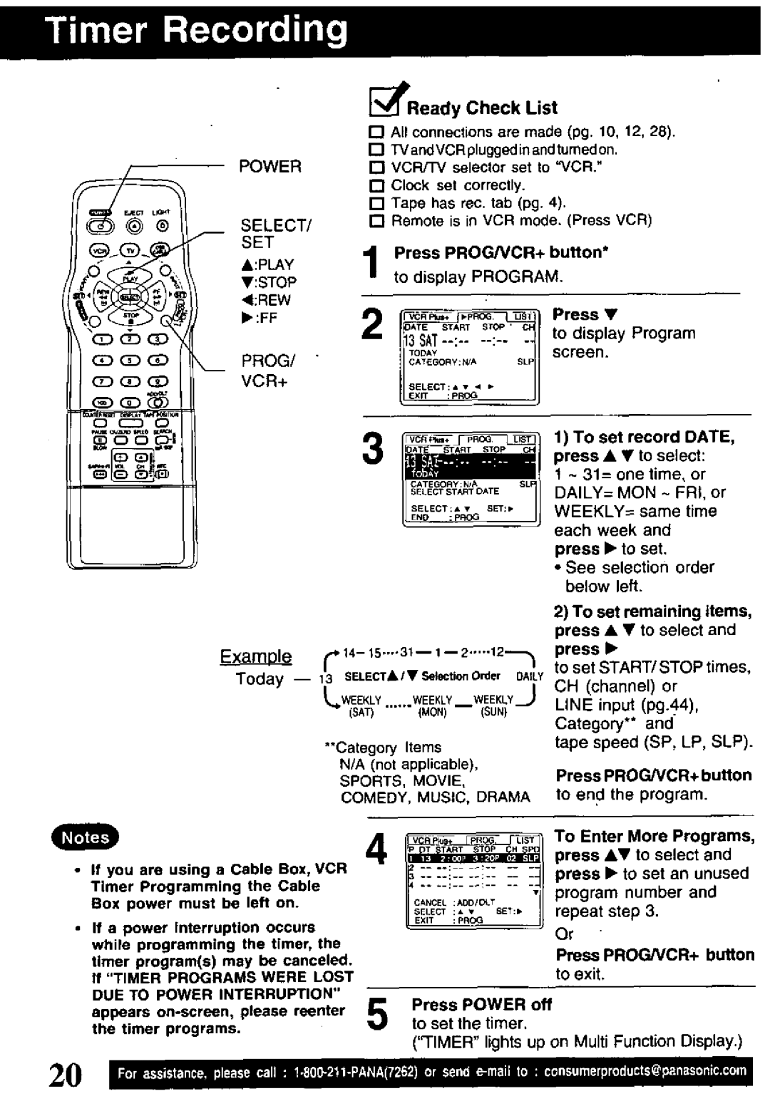 Panasonic PV-VS4821 manual 