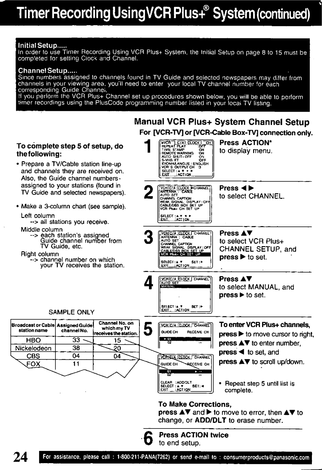 Panasonic PV-VS4821 manual 