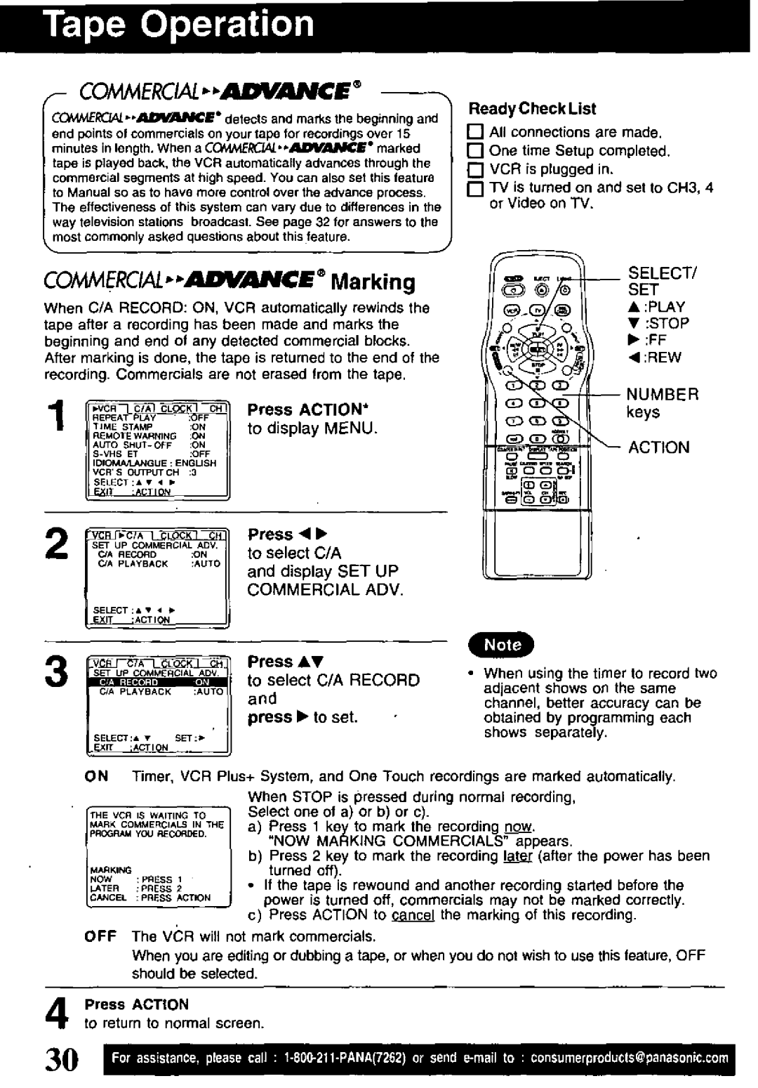 Panasonic PV-VS4821 manual 