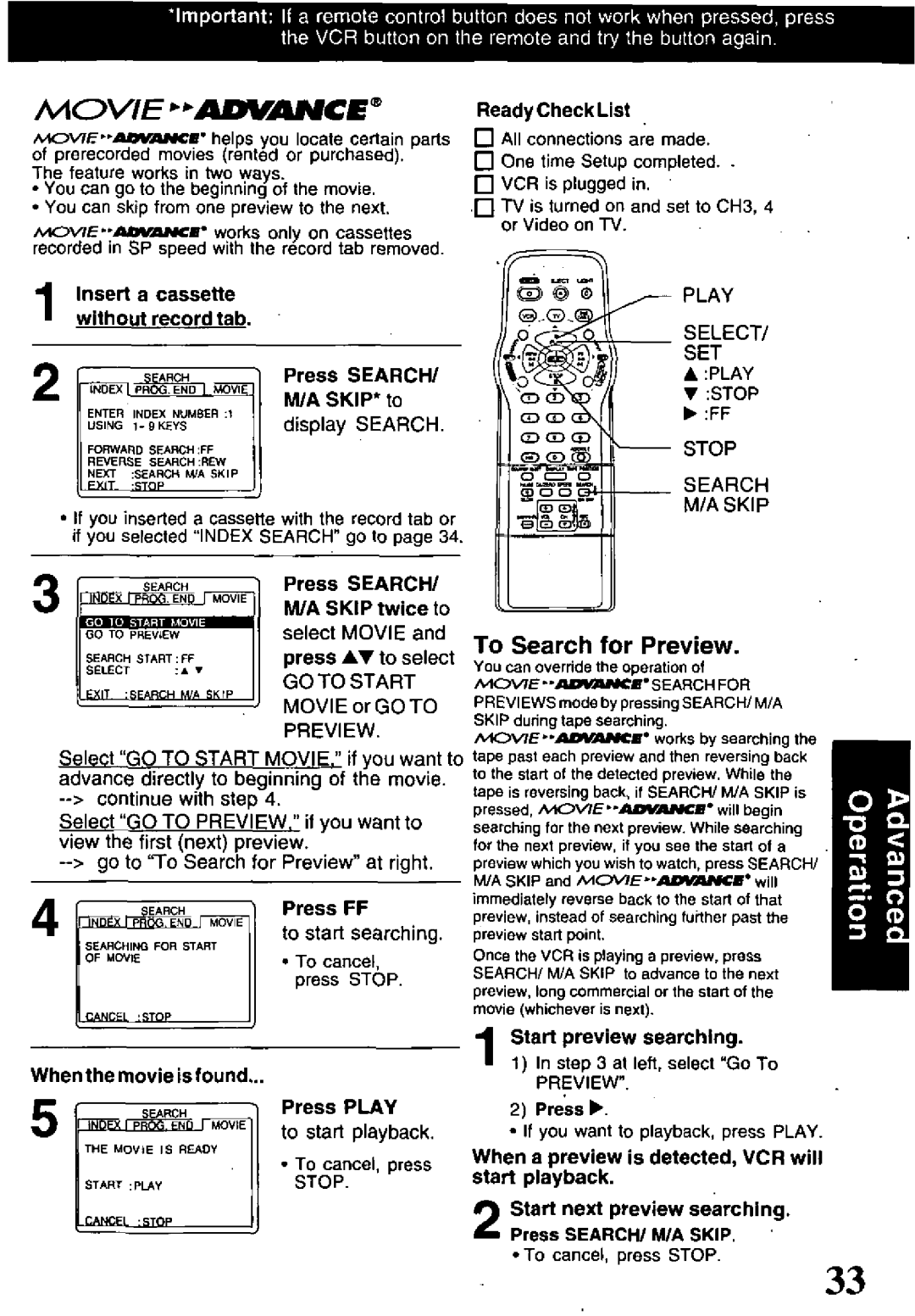 Panasonic PV-VS4821 manual 