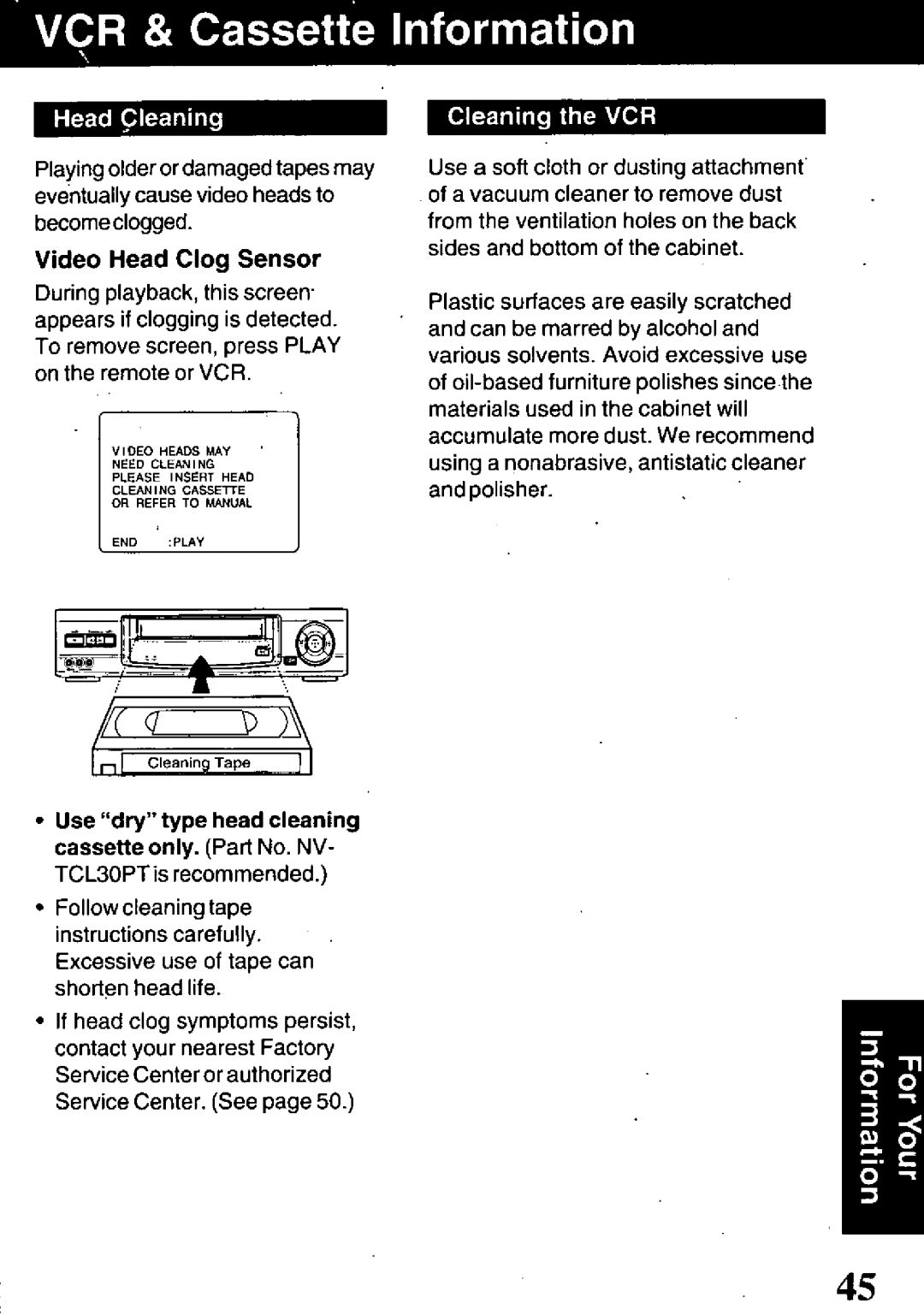 Panasonic PV-VS4821 manual 