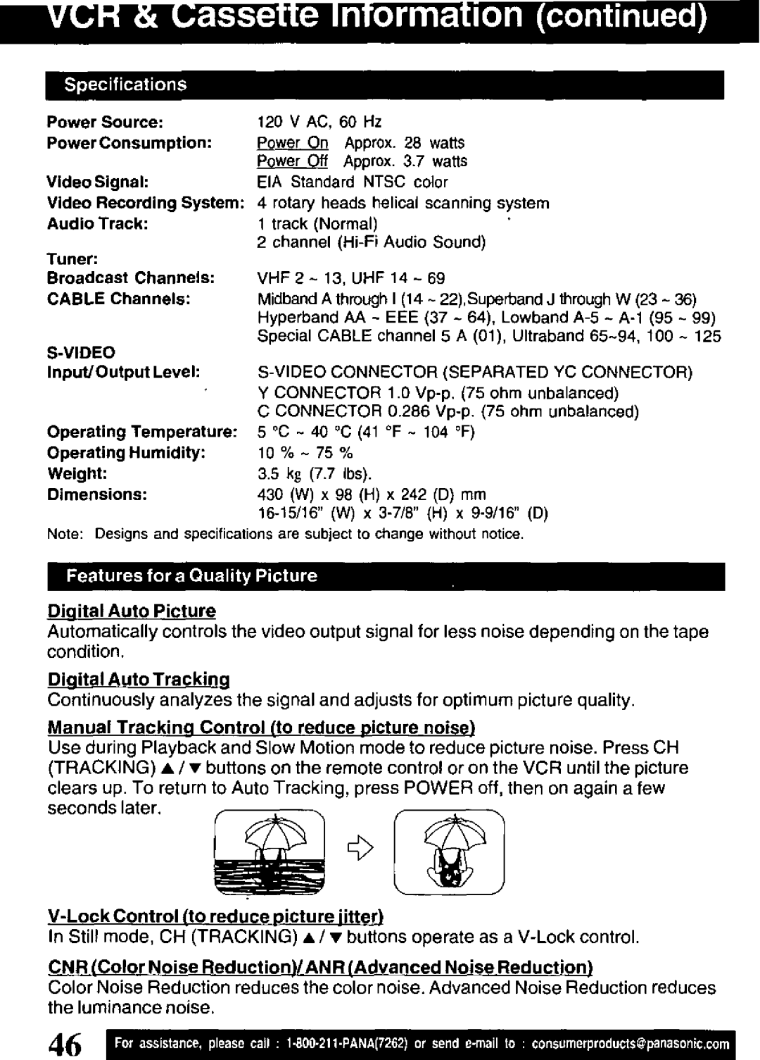 Panasonic PV-VS4821 manual 