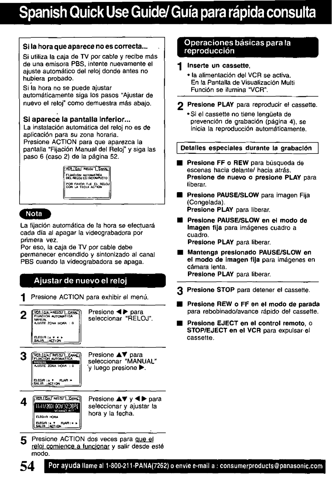 Panasonic PV-VS4821 manual 