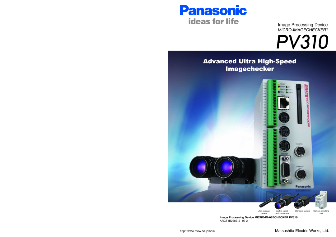 Panasonic PV310 manual ARCT1B268E-2 07, AdvancedImagecheckerUltraHigh-SpeedImage Processing Device, Double-speed, camera 