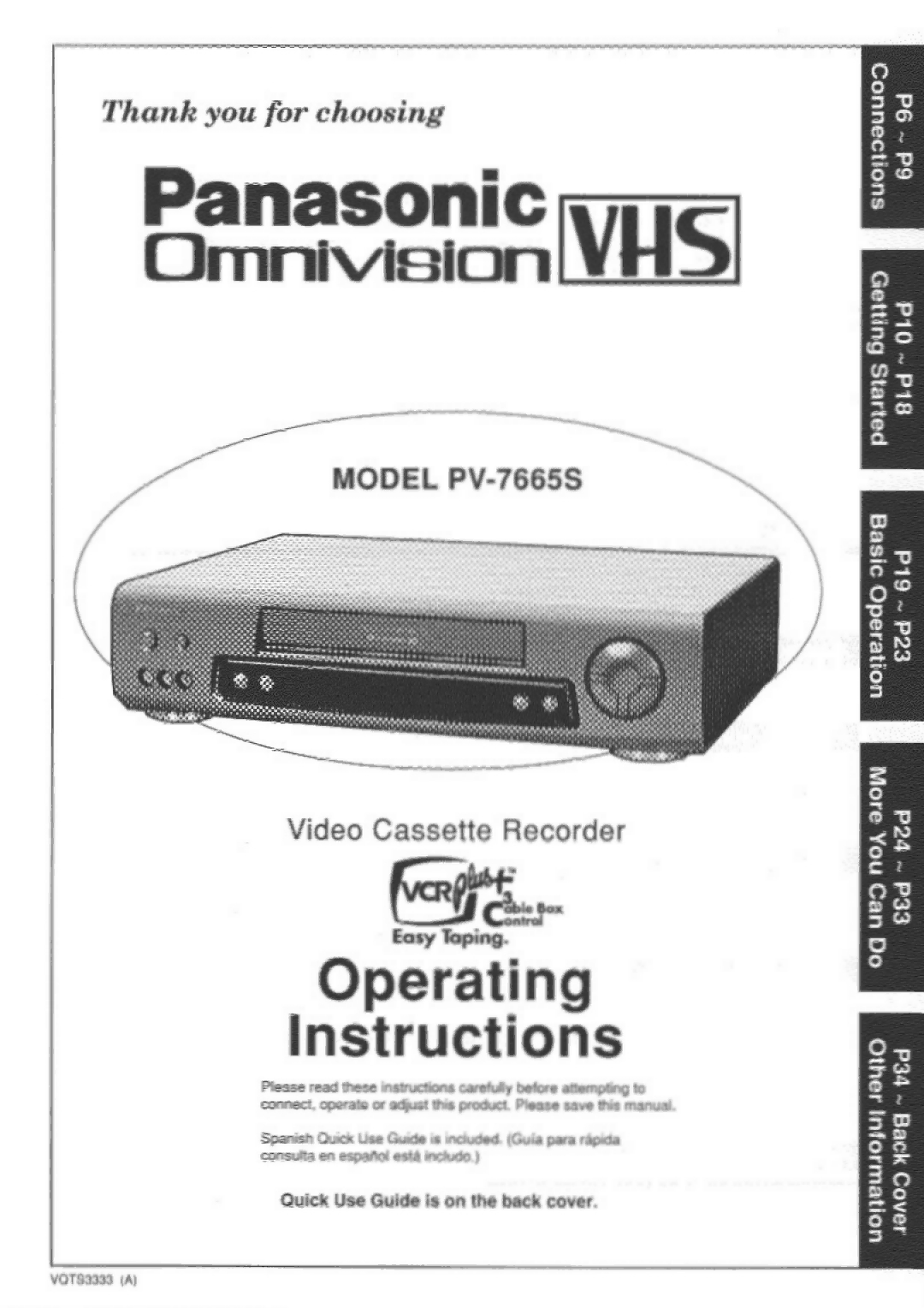 Panasonic PV7665S manual 