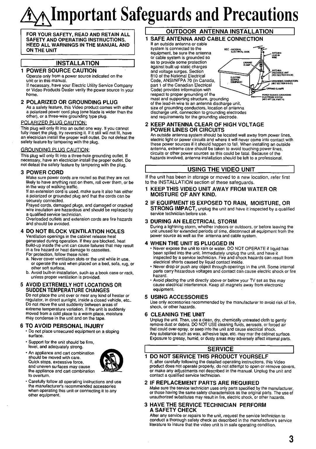 Panasonic PV7665S manual 