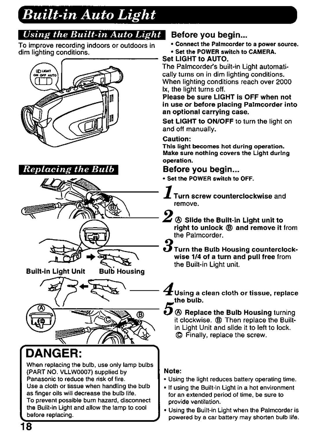 Panasonic PVD526 manual 