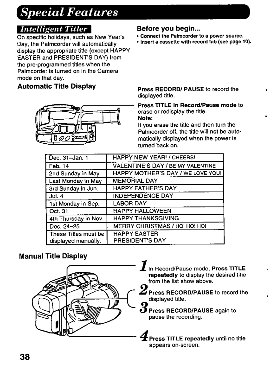 Panasonic PVD526 manual 