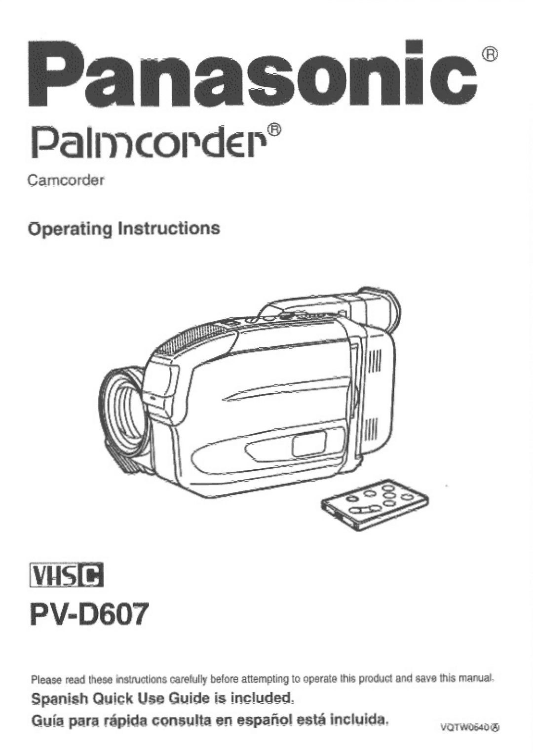 Panasonic PVD607 manual 