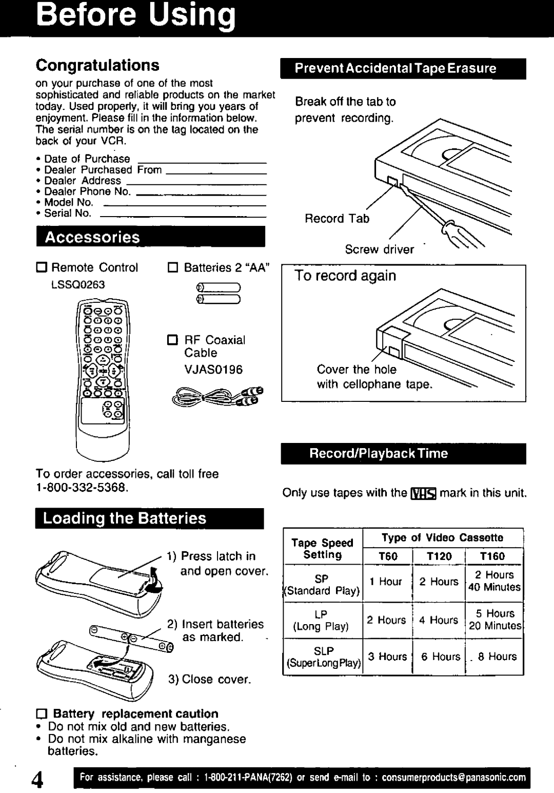 Panasonic PVQ-V201 manual 