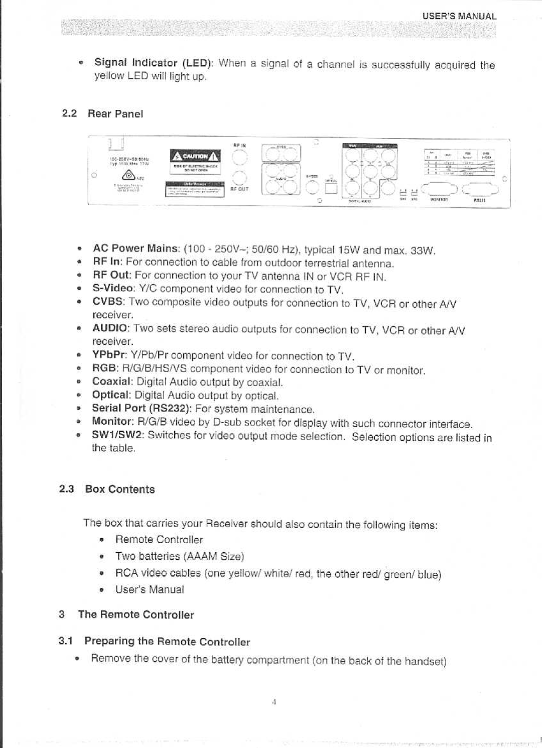 Panasonic QTR 2140 manual 