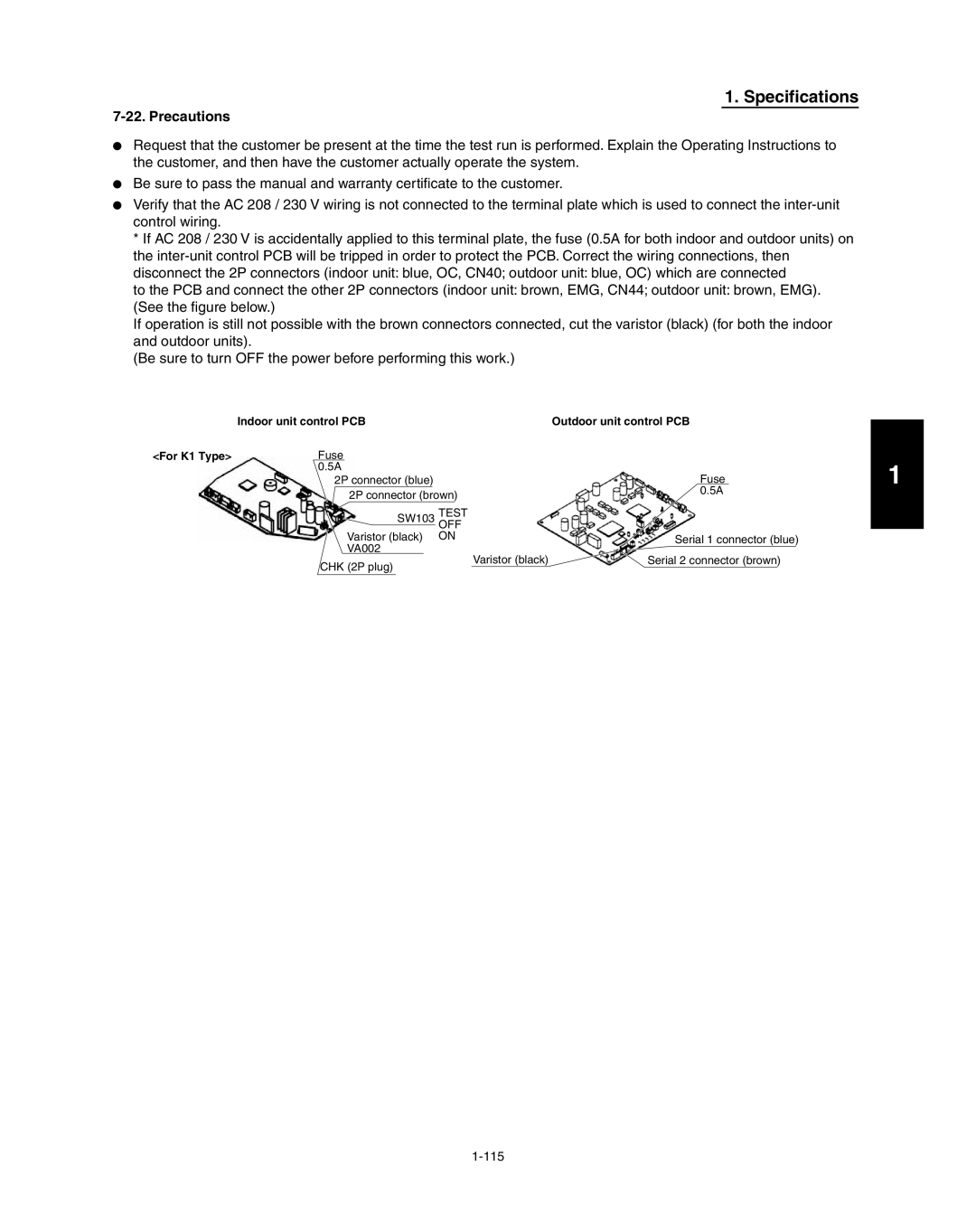 Panasonic R410A service manual Precautions, Test OFF 