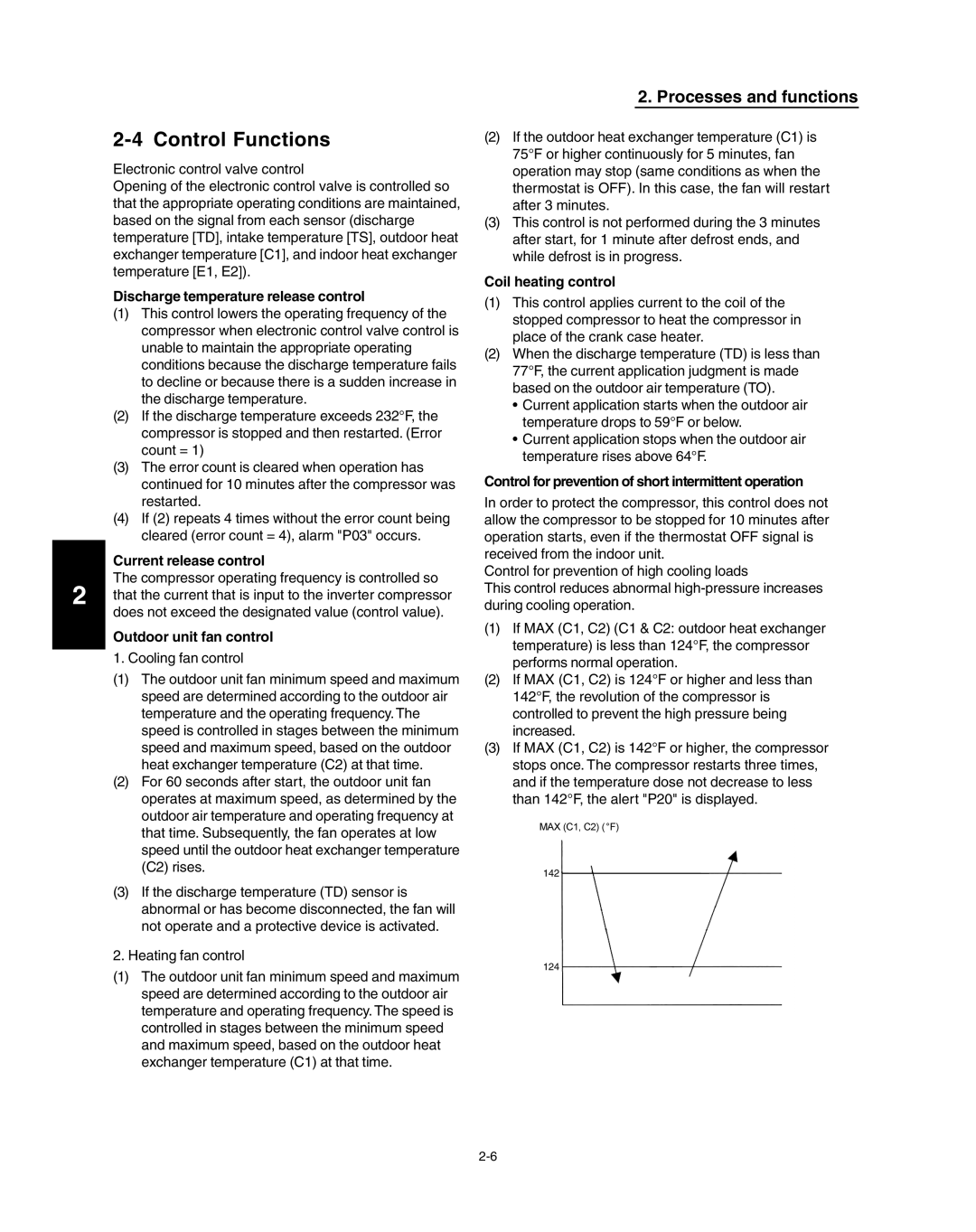 Panasonic R410A service manual Discharge temperature release control, Current release control, Outdoor unit fan control 