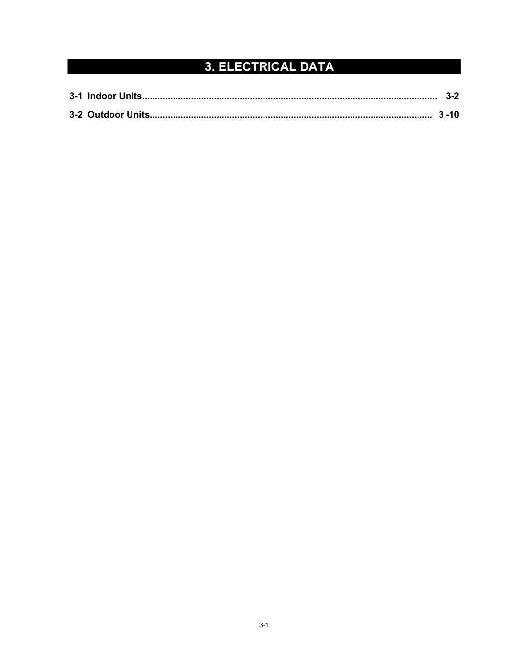 Panasonic R410A service manual Electrical Data 