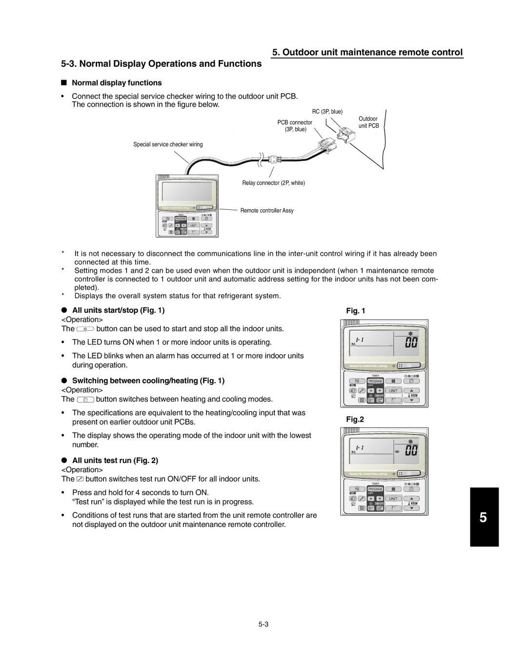 Panasonic R410A All units start/stop Operation, Switching between cooling/heating Operation, All units test run Operation 