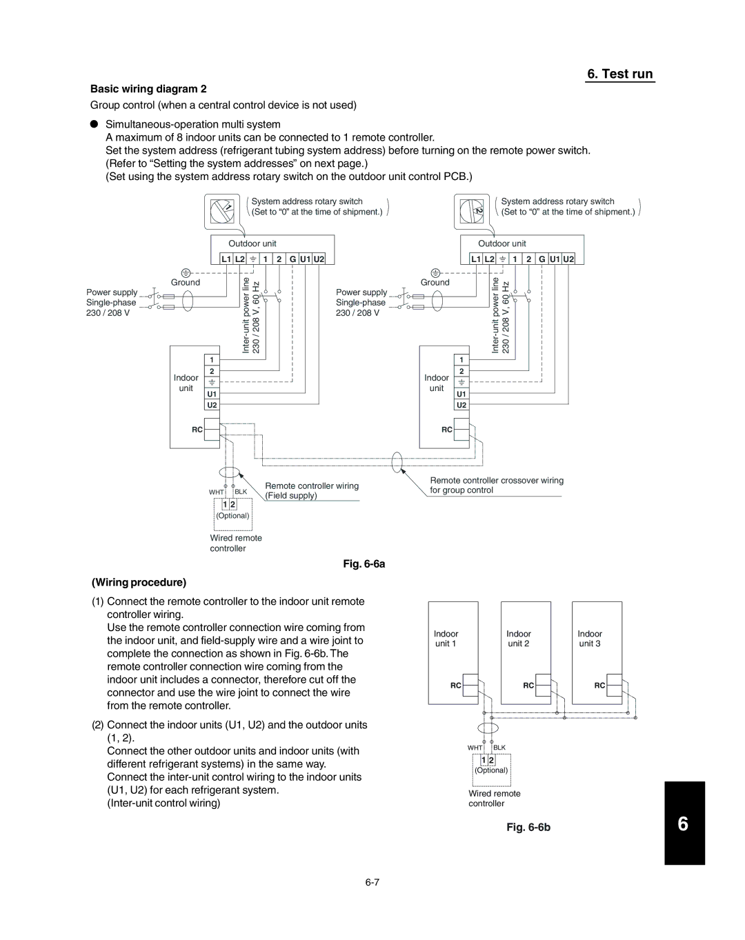 Panasonic R410A service manual Remote controller crossover wiring for group control 