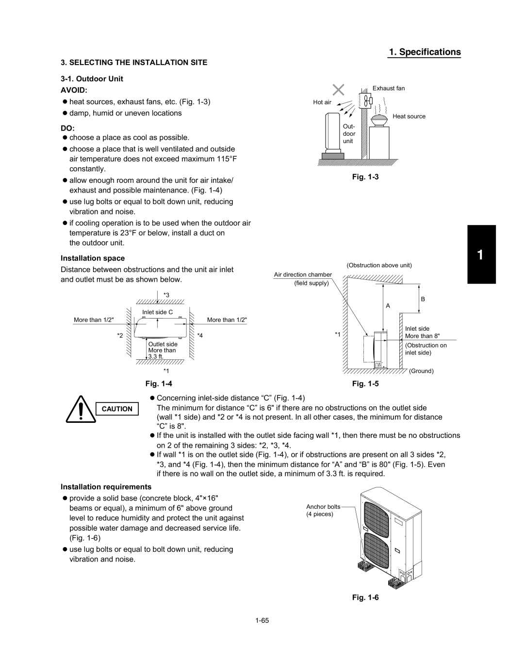 Panasonic R410A service manual Selecting the Installation Site 