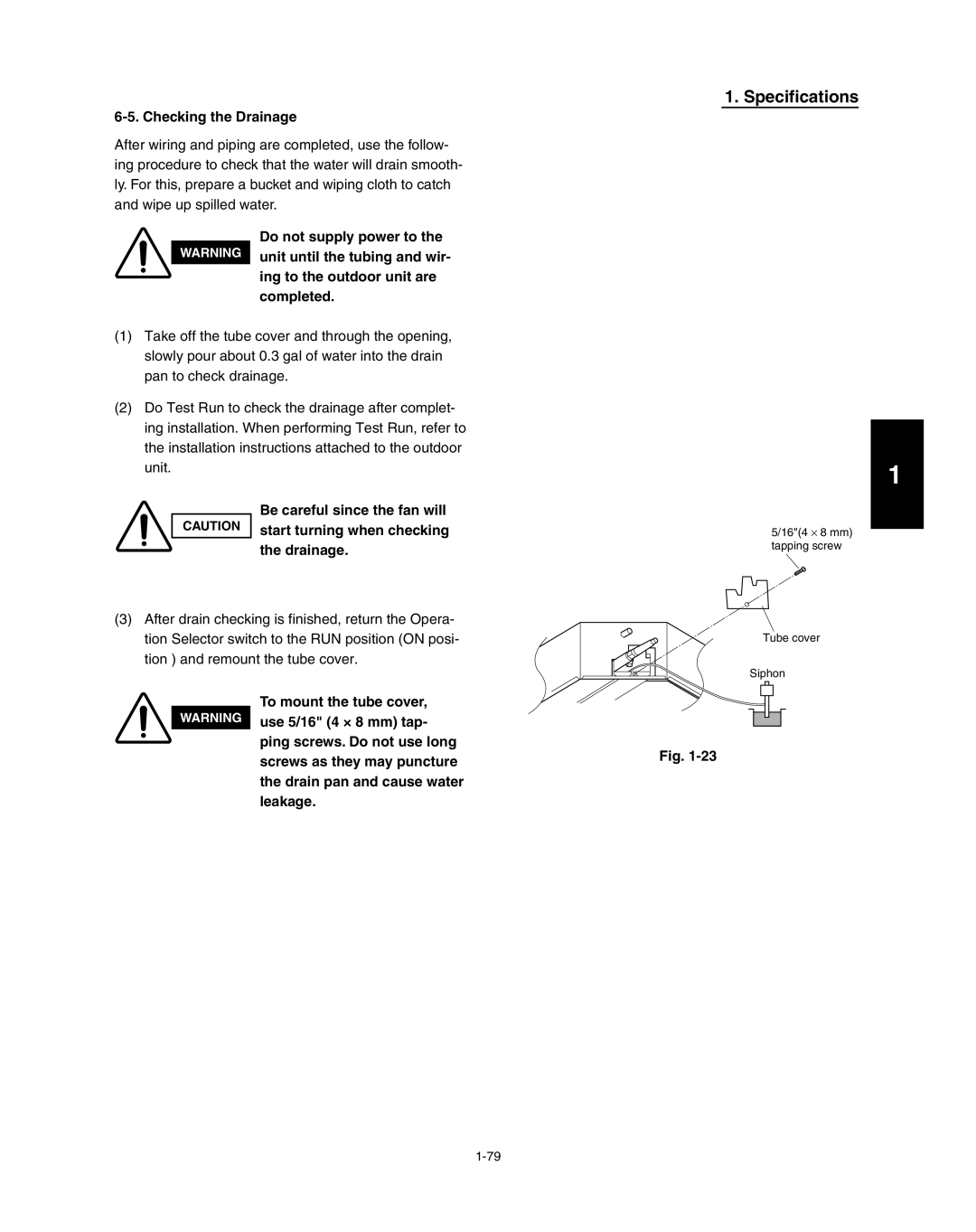 Panasonic R410A service manual Checking the Drainage 