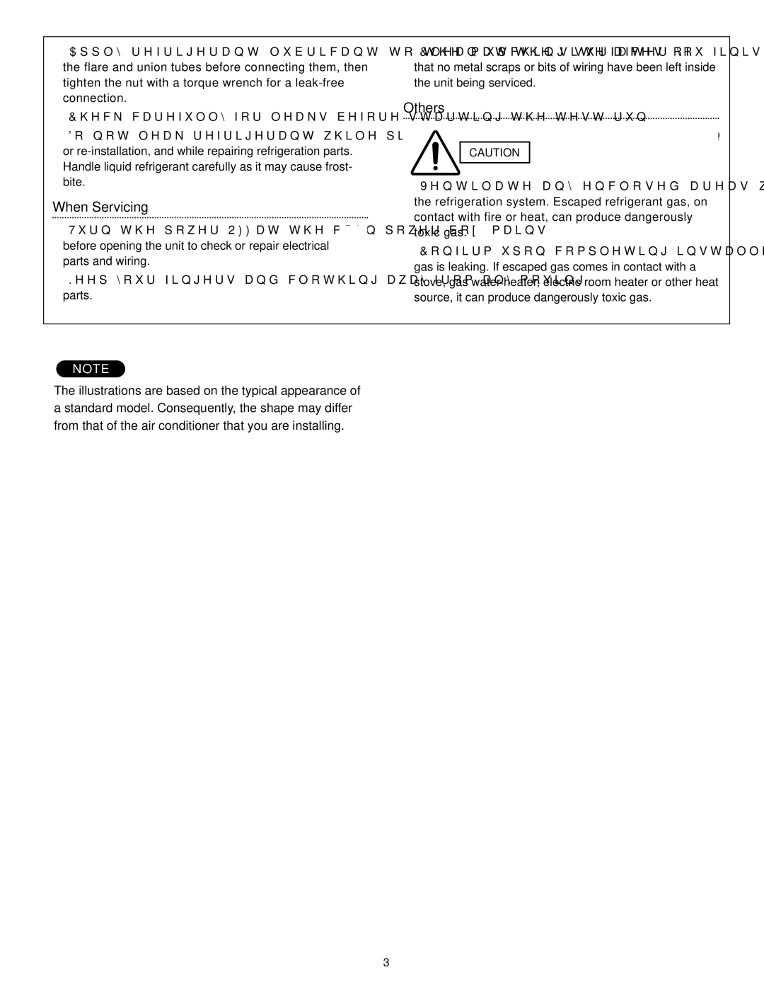 Panasonic R410A service manual When Servicing, Others 