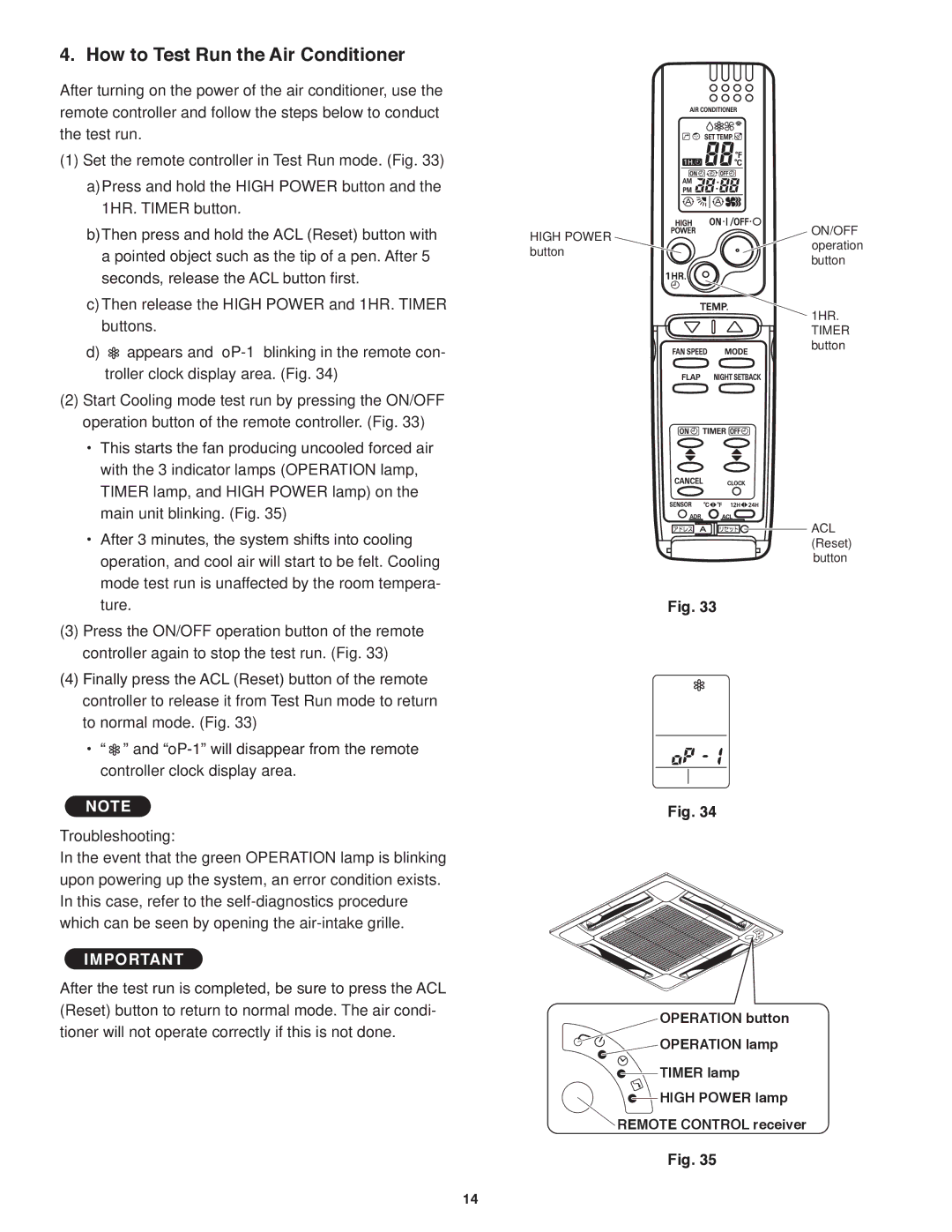 Panasonic R410A service manual How to Test Run the Air Conditioner 