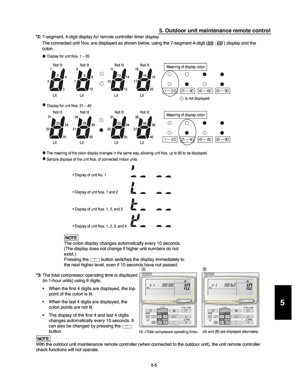 Panasonic R410A service manual Outdoor unit maintenance remote control, button 