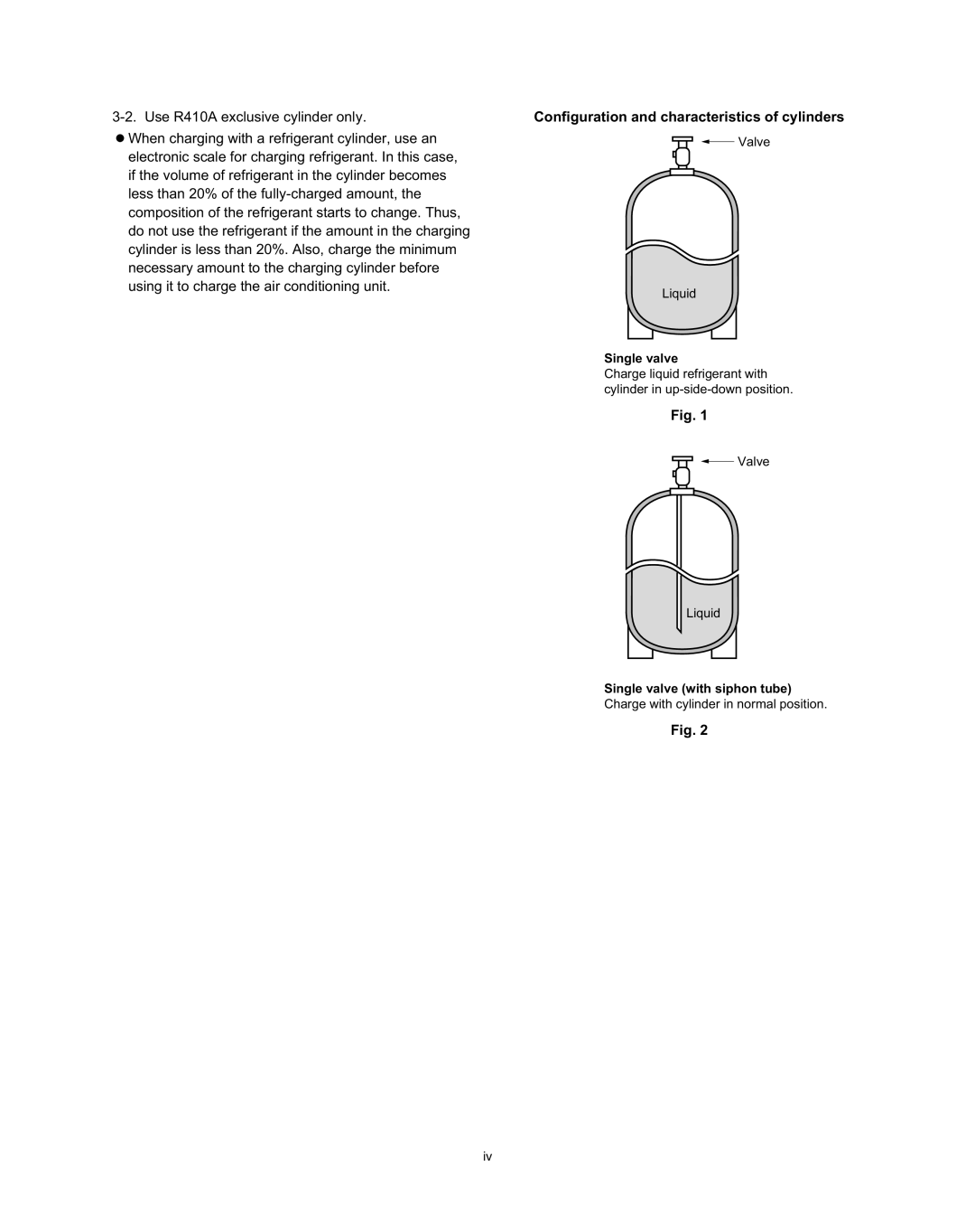Panasonic R410A service manual Configuration and characteristics of cylinders, Fig 