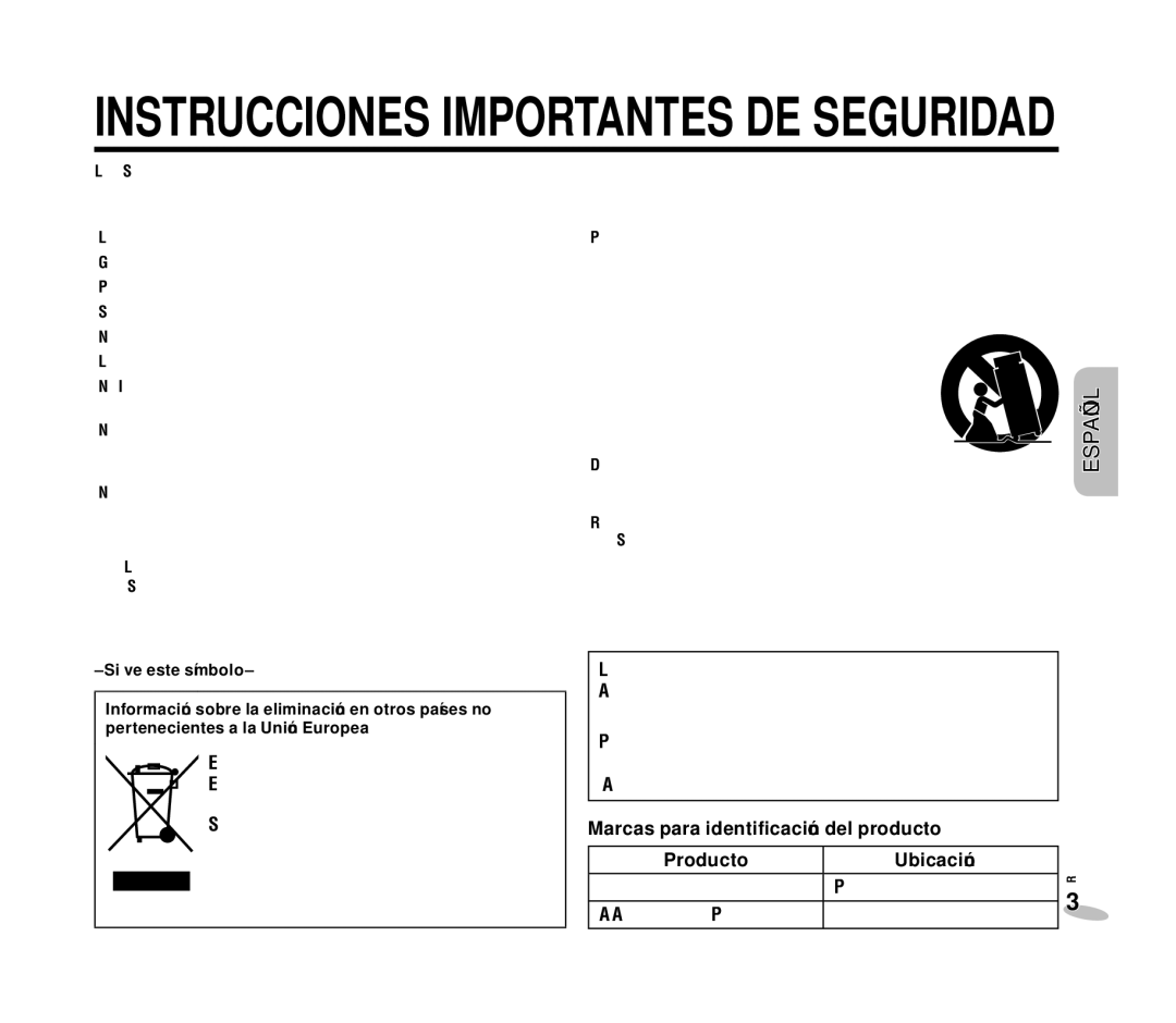 Panasonic RC-DC1 operating instructions Instrucciones Importantes DE Seguridad 