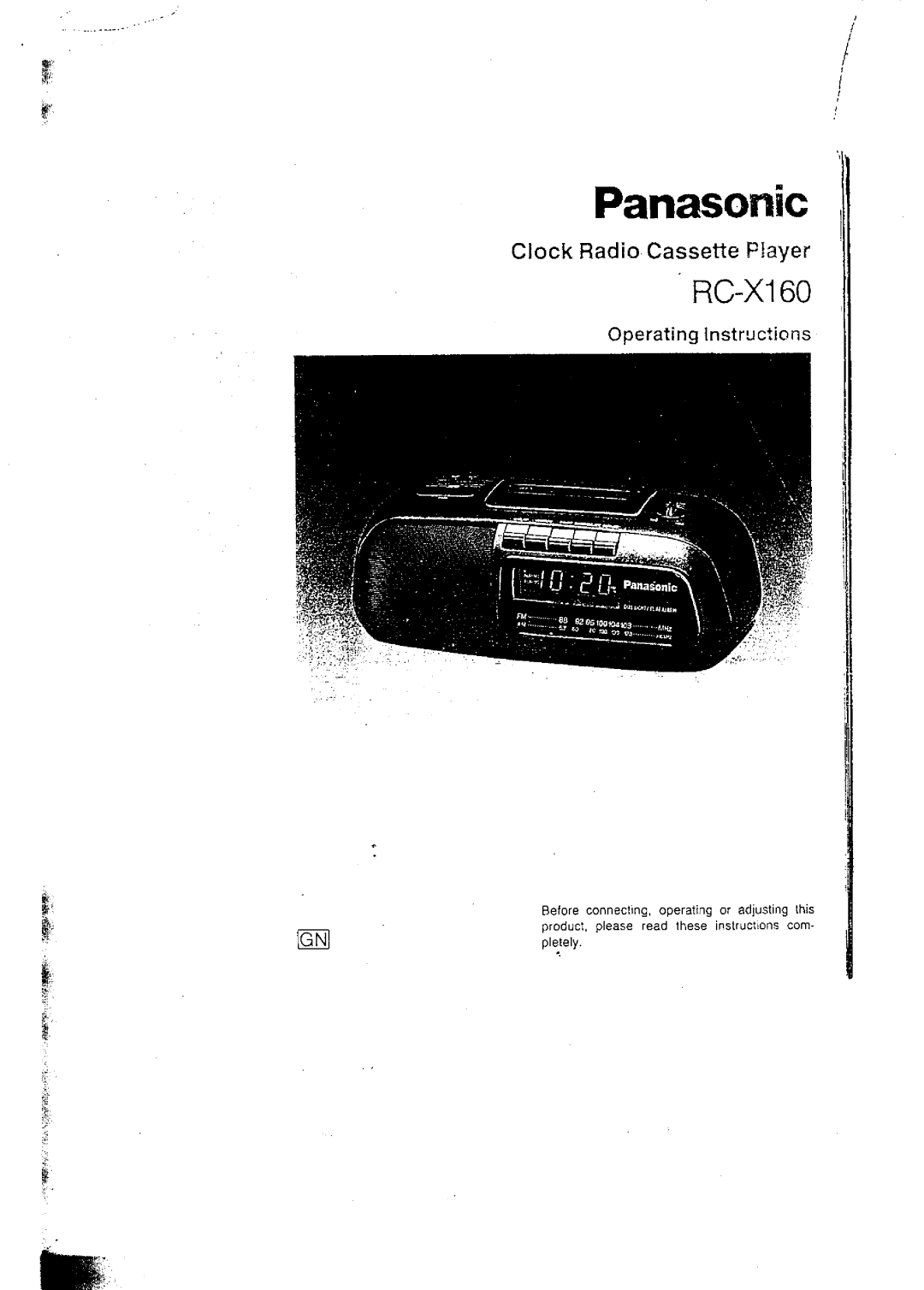 Panasonic RCX160 manual 