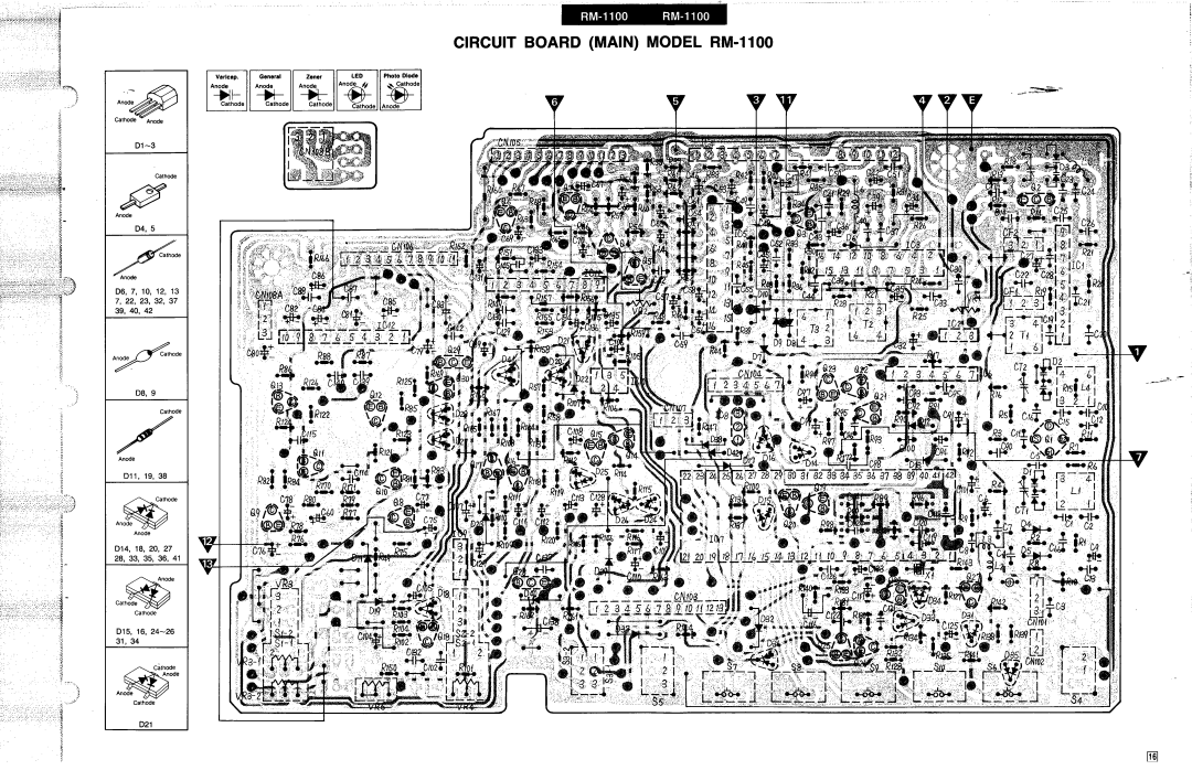 Panasonic specifications Cath~, Circuit Board Main Model RM-1100 