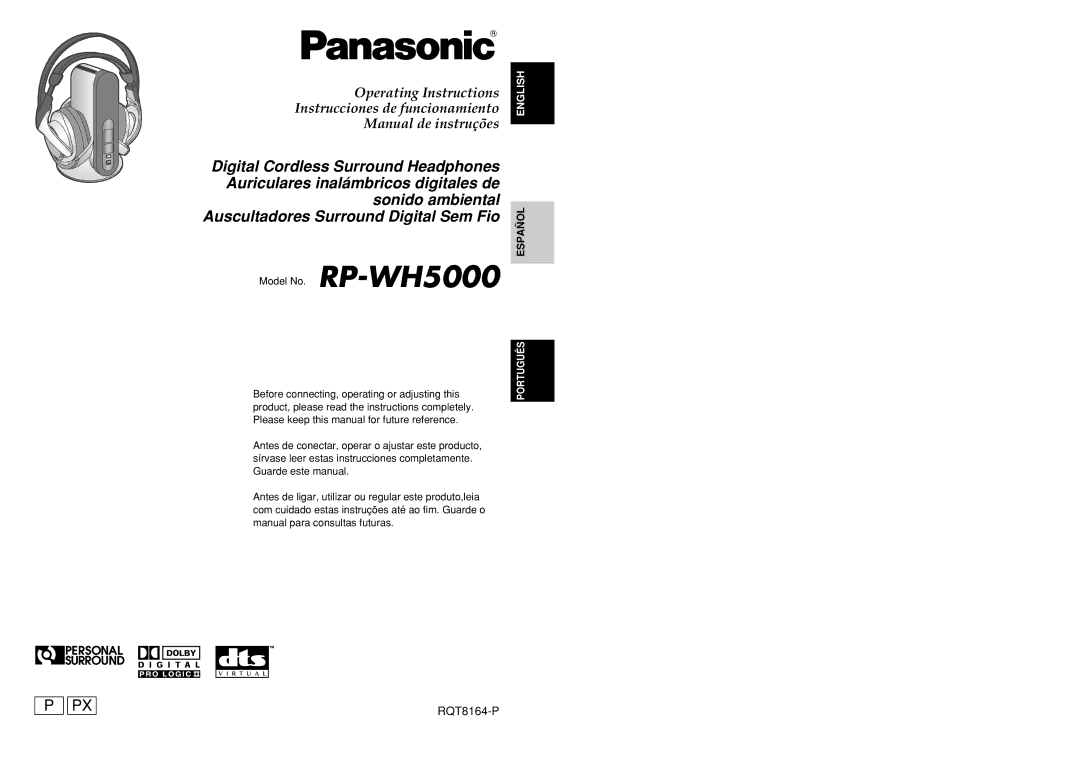 Panasonic manual Model No. RP-WH5000, Español 