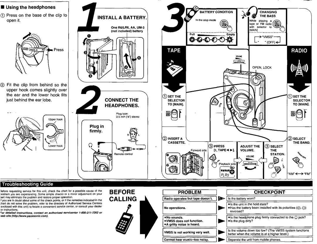 Panasonic RQ-SW09V manual 