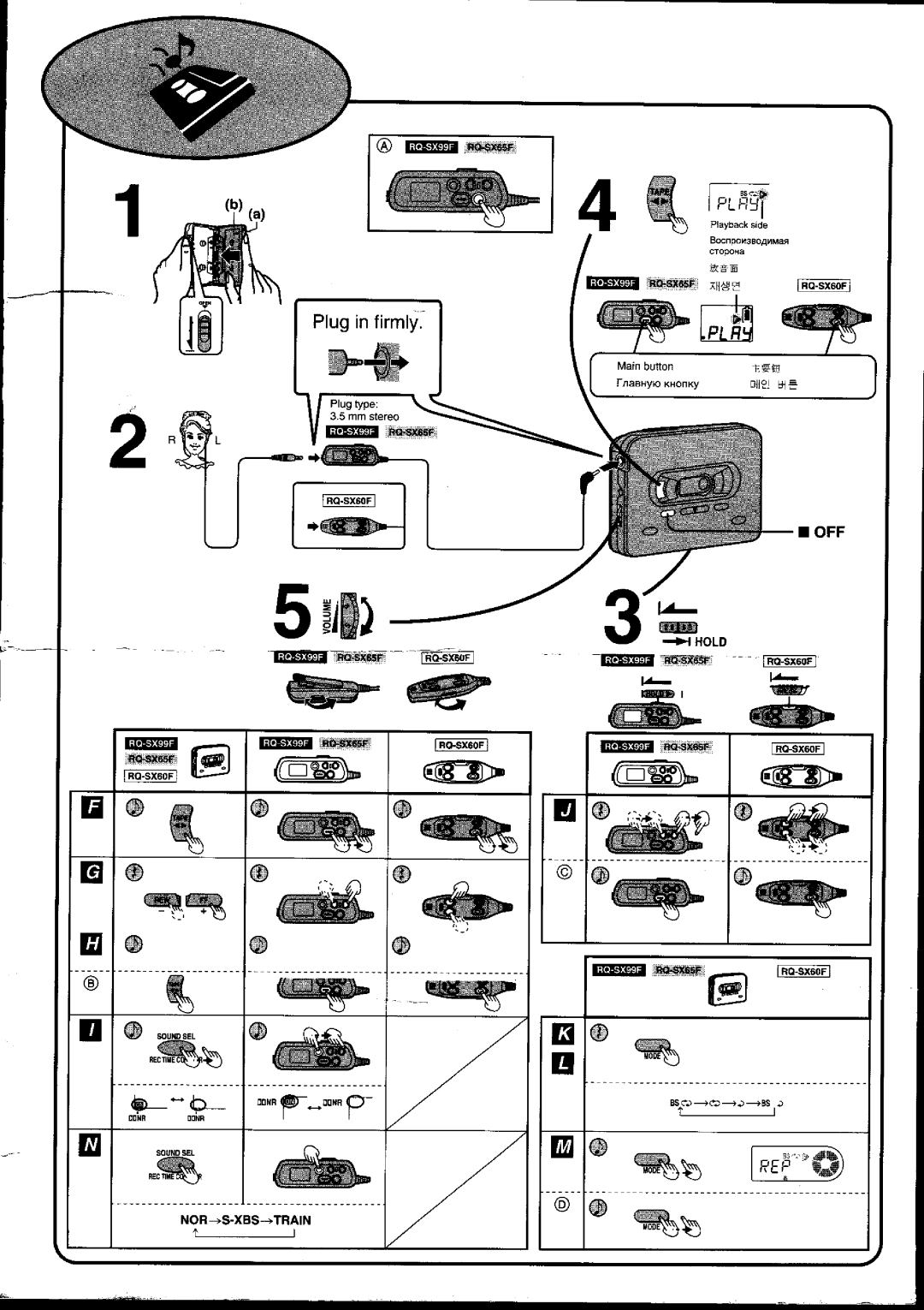 Panasonic RQ-SX99F, RQ-SX60F, RQ-SX65F manual 