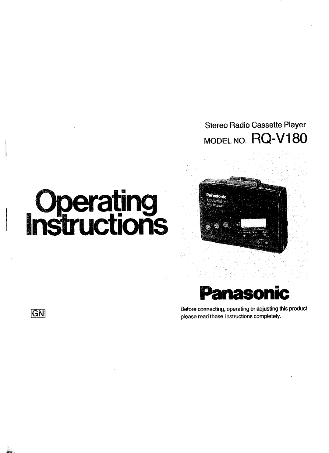 Panasonic RQ-V180 manual 