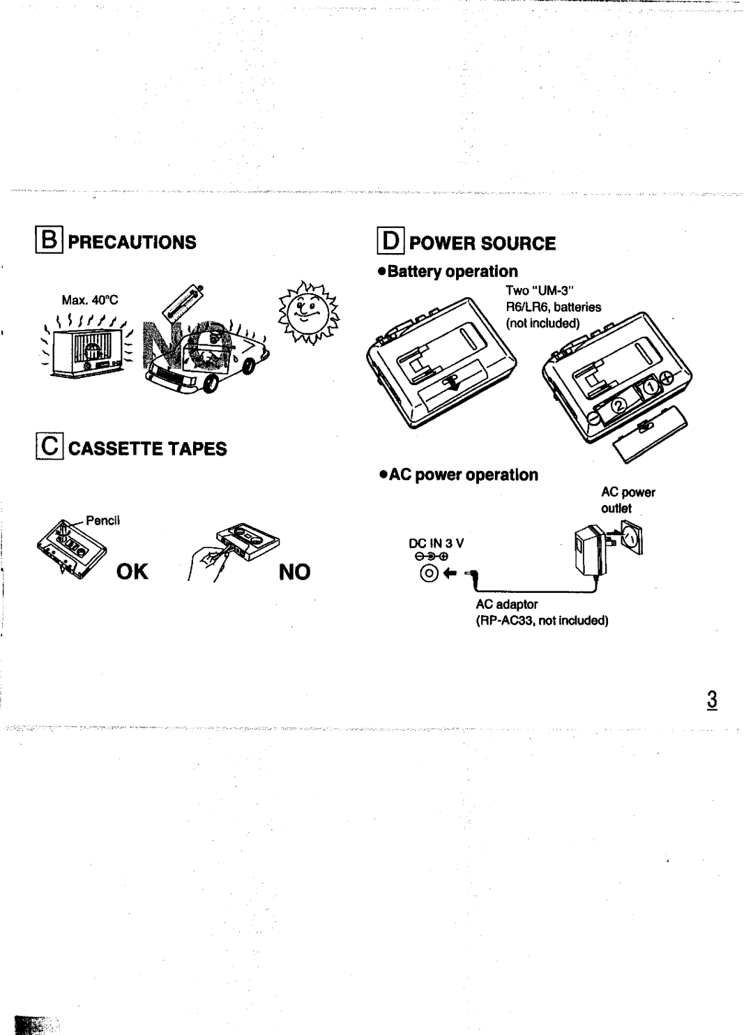 Panasonic RQ-V200, RQ-V190 manual 