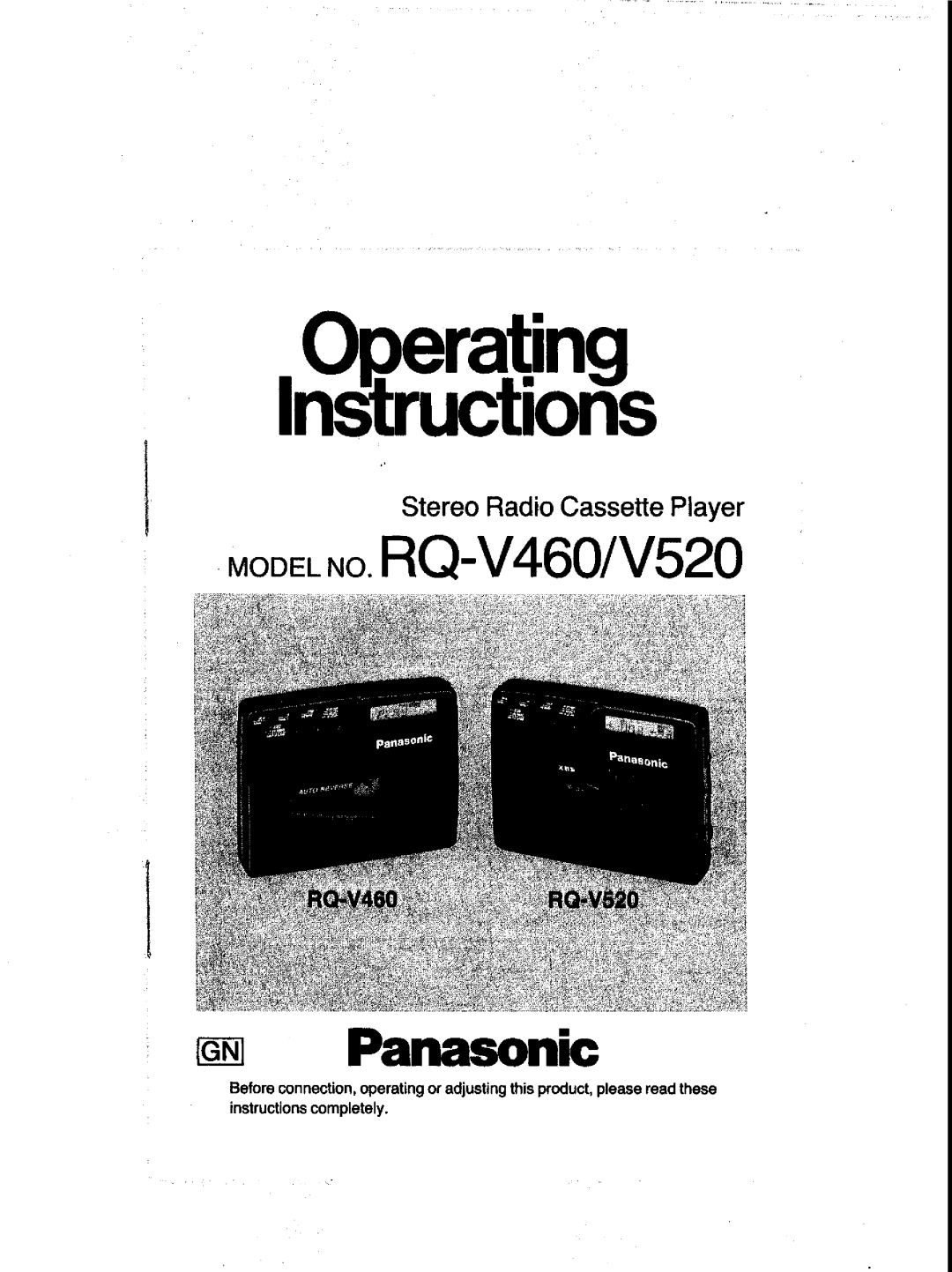 Panasonic RQ-V520, RQ-V460 manual 