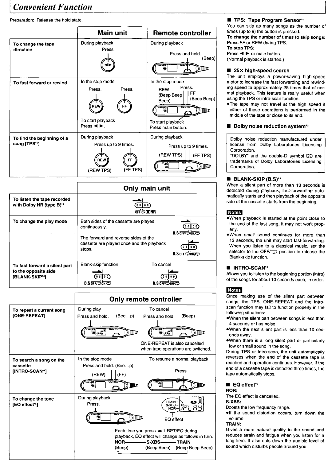 Panasonic RQSX40 manual 