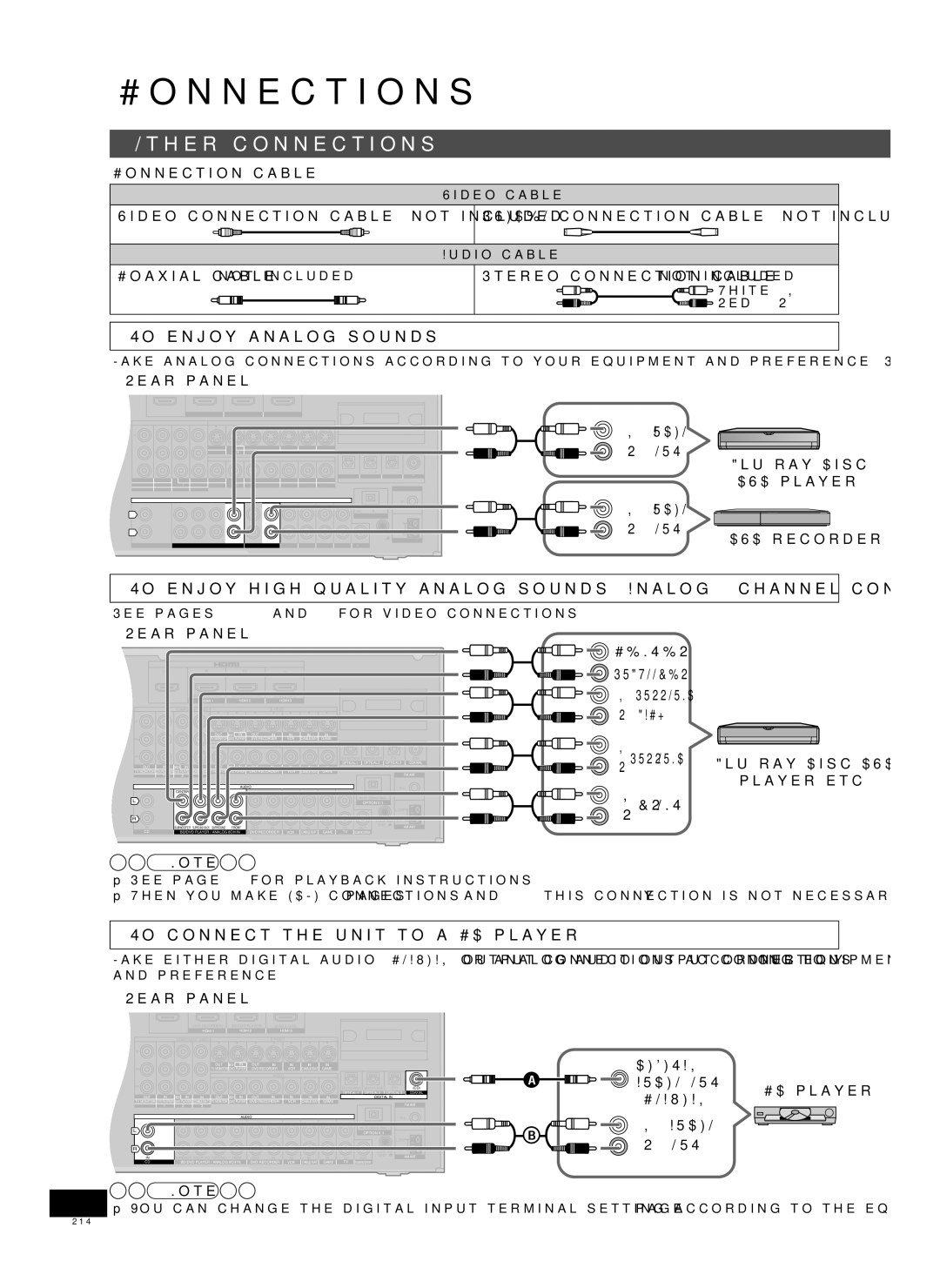 Panasonic RQT9223-Y, H0608VC0 warranty Other connections, To enjoy analog sounds, To connect the unit to a CD player 