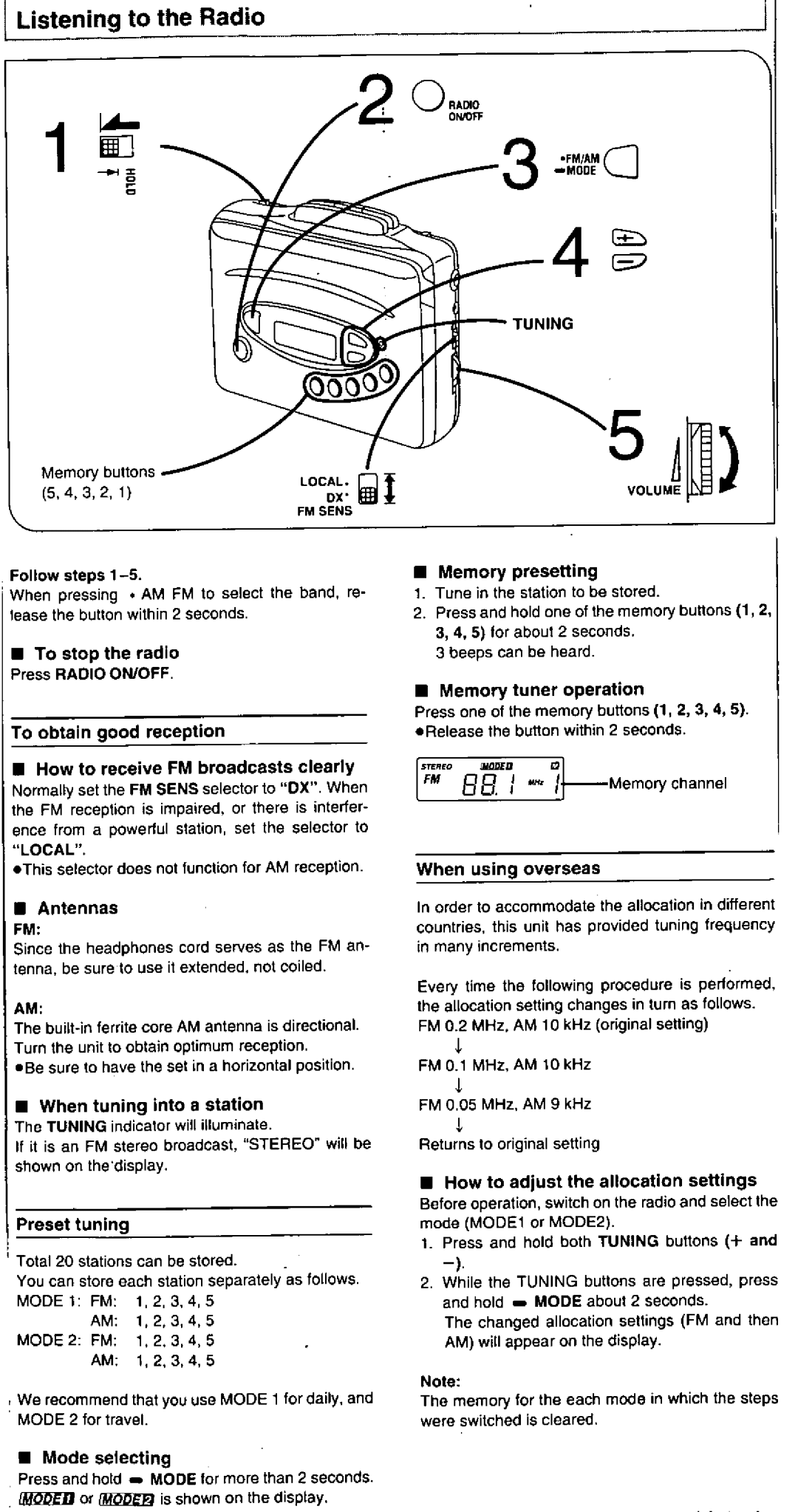 Panasonic RQV80 manual 